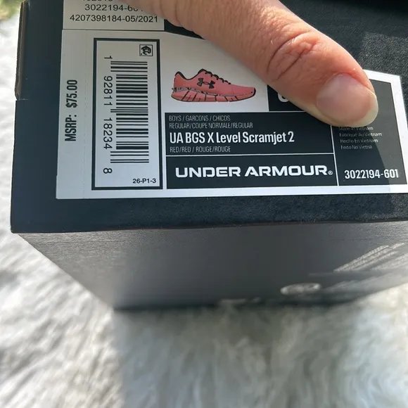 Boys Under Armour X Level Beta Red Scramjet 2 Running Shoes Size 5.5 Youth NEW