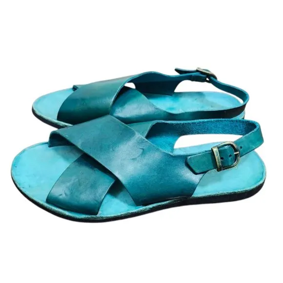 Brador RIO PETROLIO SANDALS Leather sandals Shoes made in Italy Size EU40/US10
