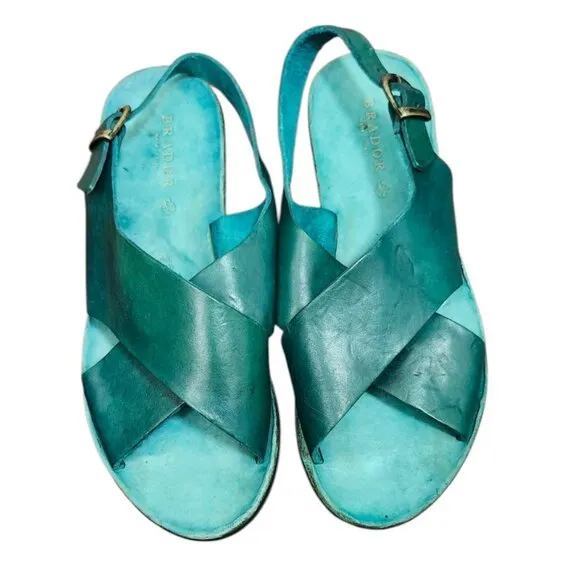 Brador RIO PETROLIO SANDALS Leather sandals Shoes made in Italy Size EU40/US10
