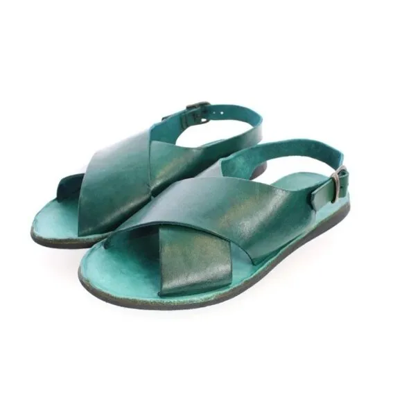 Brador RIO PETROLIO SANDALS Leather sandals Shoes made in Italy Size EU40/US10