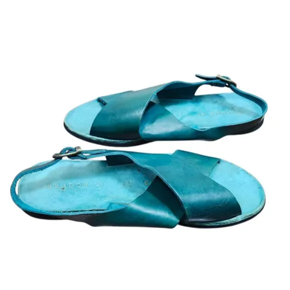 Brador RIO PETROLIO SANDALS Leather sandals Shoes made in Italy Size EU40/US10