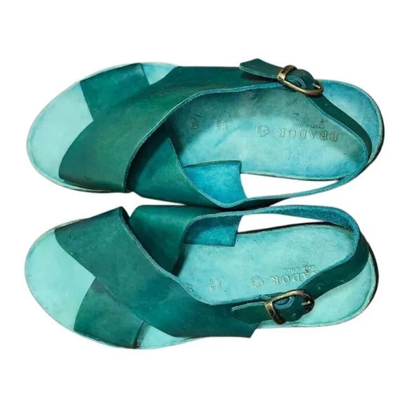 Brador RIO PETROLIO SANDALS Leather sandals Shoes made in Italy Size EU40/US10