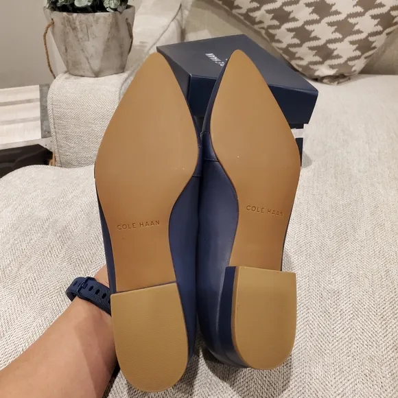Brand new Cole Haan blue pointed flats shoes 5B