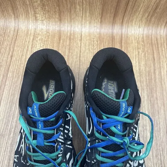 Brooks Adrenaline GTS 20 Run Happy Black Running Shoes 1103071D090 Men Sz 11.5 D
