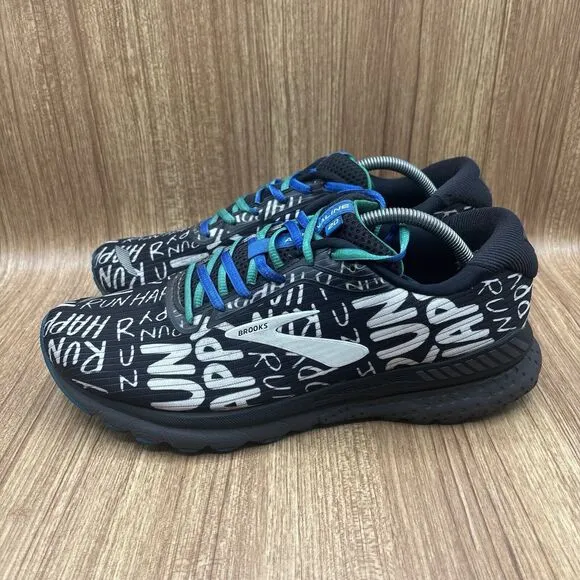 Brooks Adrenaline GTS 20 Run Happy Black Running Shoes 1103071D090 Men Sz 11.5 D