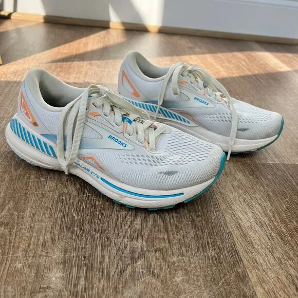 Brooks Adrenaline GTS 23 Coconut Papaya Blue Running Shoes