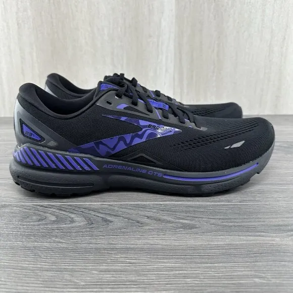 Brooks Adrenaline GTS 23 Size 10.5 Mens Black Purple Athletic Running Shoes