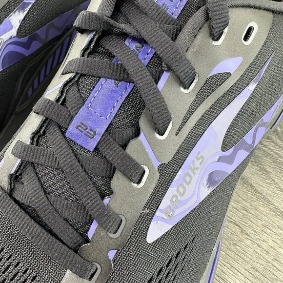 Brooks Adrenaline GTS 23 Size 10.5 Mens Black Purple Athletic Running Shoes