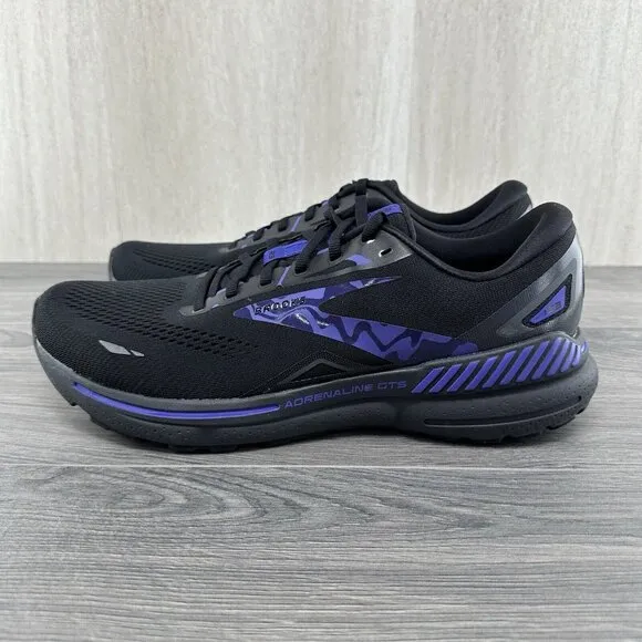 Brooks Adrenaline GTS 23 Size 10.5 Mens Black Purple Athletic Running Shoes