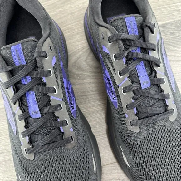 Brooks Adrenaline GTS 23 Size 10.5 Mens Black Purple Athletic Running Shoes