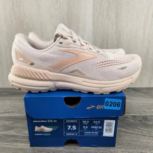 Brooks Adrenaline GTS 23 Size 7.5 Womens Crystal Grey White Beige Running Shoes