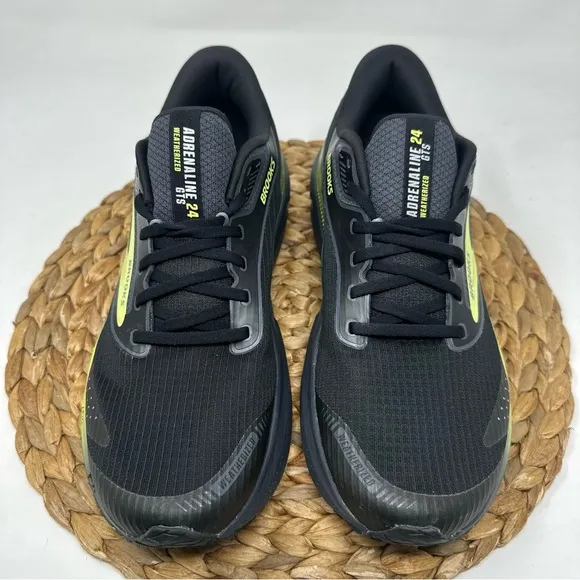 BROOKS Adrenaline GTS 24 Weatherized Running Shoes Black New Yellow Size 11 Men