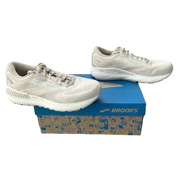 Brooks Ariel GTS 23 Athletic Running Shoes Chateau Grey White Cloud Size 7 Wide