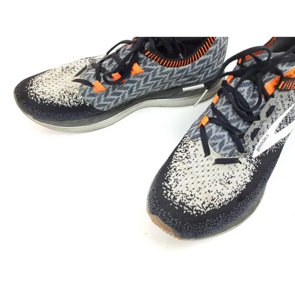 Brooks Bedlam Black Grey White Orange Running Shoes Men’s Size 11.5 1102831D005
