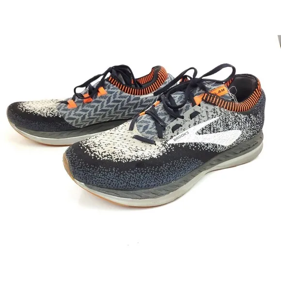Brooks Bedlam Black Grey White Orange Running Shoes Men’s Size 11.5 1102831D005