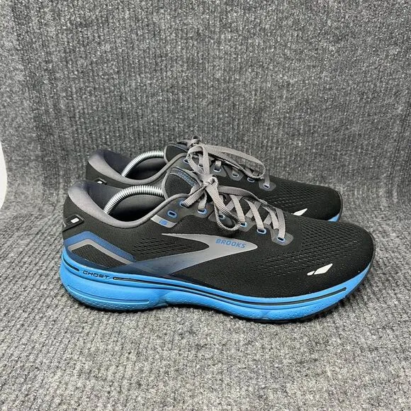 Brooks Ghost 15 Black Blue Athletic Running Shoes Mens Size 12.5 D