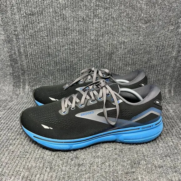 Brooks Ghost 15 Black Blue Athletic Running Shoes Mens Size 12.5 D
