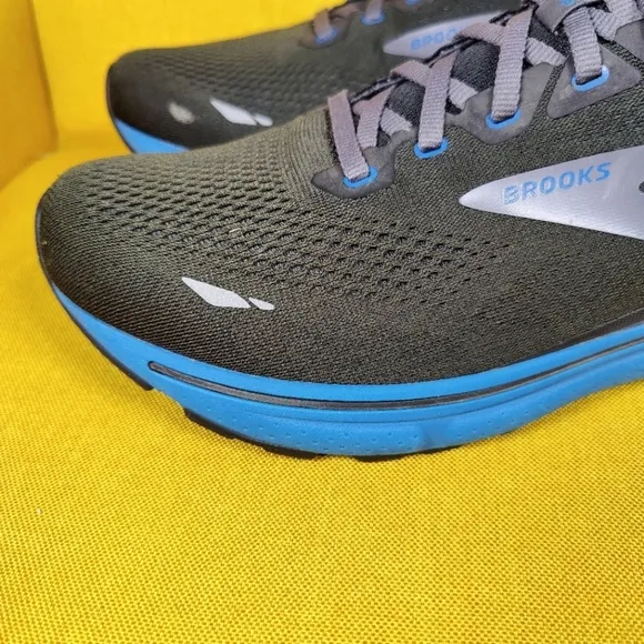 Brooks Ghost 15 Black Blue Athletic Running Sneakers Men's Shoes Size 14