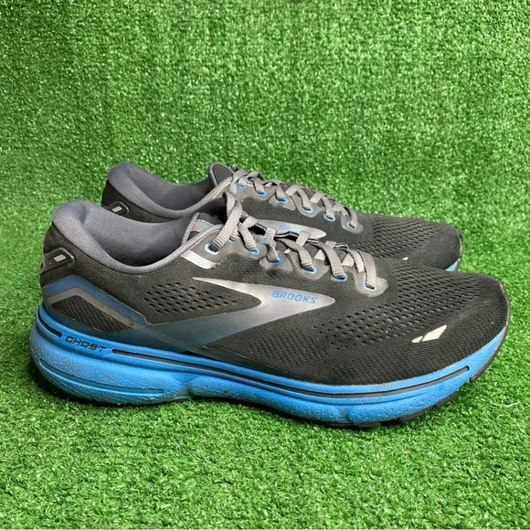 Brooks Ghost 15 Men's Size 11 Black Blue Athletic Sneakers Shoes