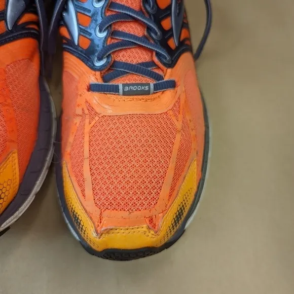 Brooks Glycerin 11 Shoes sz 13D Men's Silver orange  Running Athletic Walk shoes