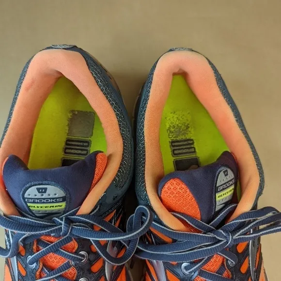 Brooks Glycerin 11 Shoes sz 13D Men's Silver orange  Running Athletic Walk shoes