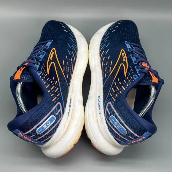 Brooks Glycerin 20 Mens 11.5 Navy Blue Athletic Running Sneakers Lace-Up Low Top