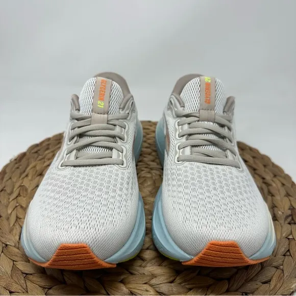 BROOKS Glycerin 21 Running Shoes Coconut Aqua Autumn Sunset Size 7.5 Women's