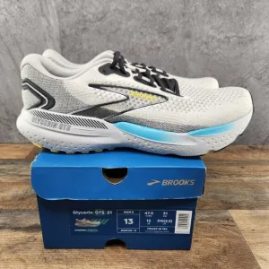 Brooks Glycerin GTS 21 Size 13 Mens Coconut Grey Black Forged Iron Casual Shoes