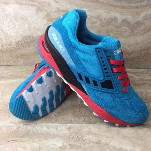 Brooks Heritage City Regent Sneakers Running Shoes Blue Red White size 7