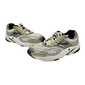 Brooks Mens Running Shoes Sneaker Lace Up Cream Gray Blue Size 8.5