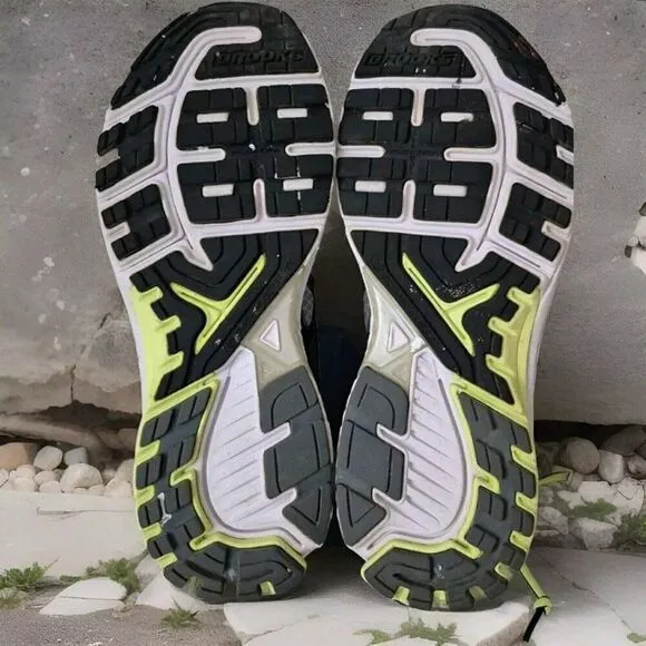 Brooks Ravenna 7 Mens Athletic Running Shoes Size 9 Black Neon Green Silver DNA