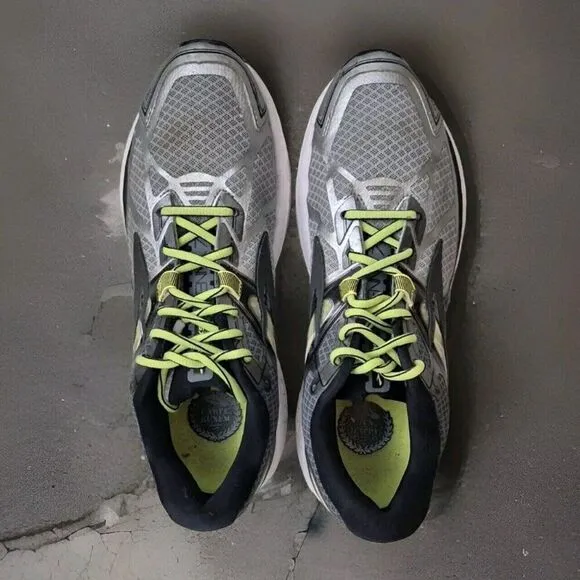 Brooks Ravenna 7 Mens Athletic Running Shoes Size 9 Black Neon Green Silver DNA