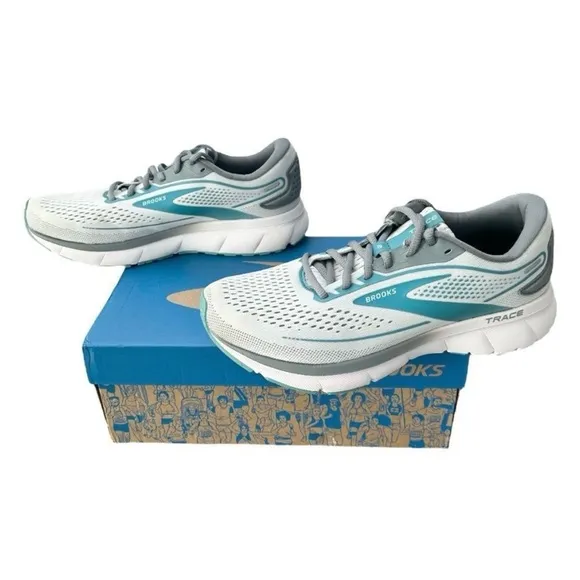 Brooks Women's Running Shoes Brooks Trace 2 White Grey Porcelain Womens Size 9 B