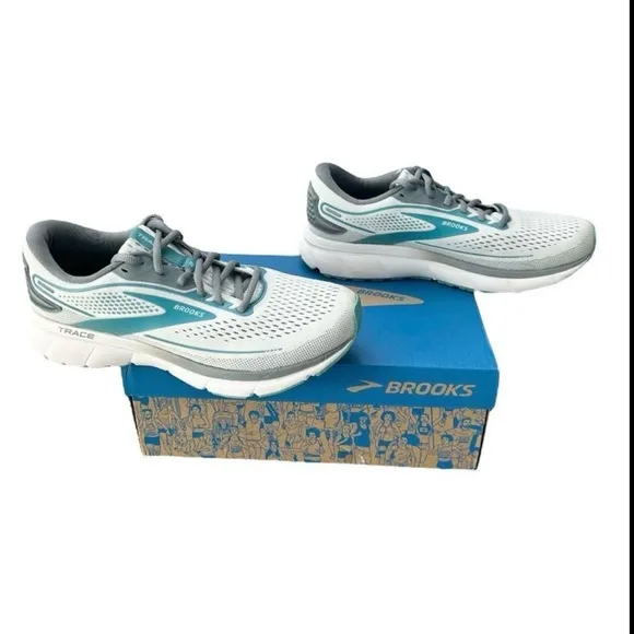 Brooks Women's Running Shoes Brooks Trace 2 White Grey Porcelain Womens Size 9 B