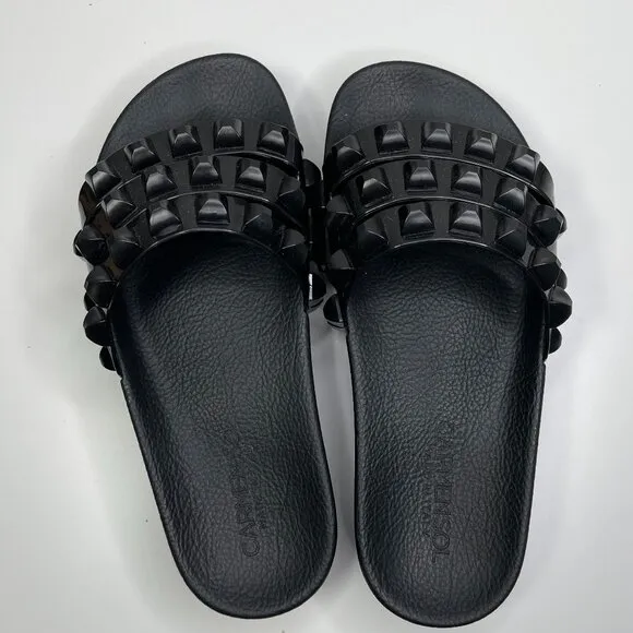 Carmen Sol Black Rubber Cushioning Carmen Platform Slide Sandal EUR Size 38