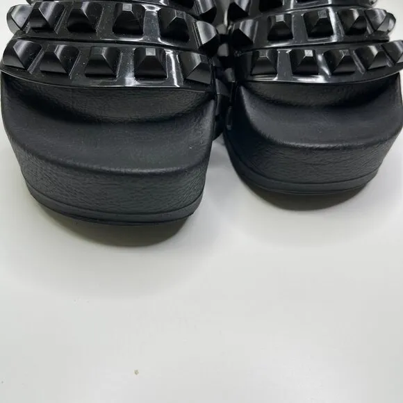 Carmen Sol Black Rubber Cushioning Carmen Platform Slide Sandal EUR Size 38
