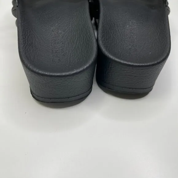Carmen Sol Black Rubber Cushioning Carmen Platform Slide Sandal EUR Size 38