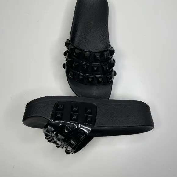 Carmen Sol Black Rubber Cushioning Carmen Platform Slide Sandal EUR Size 38