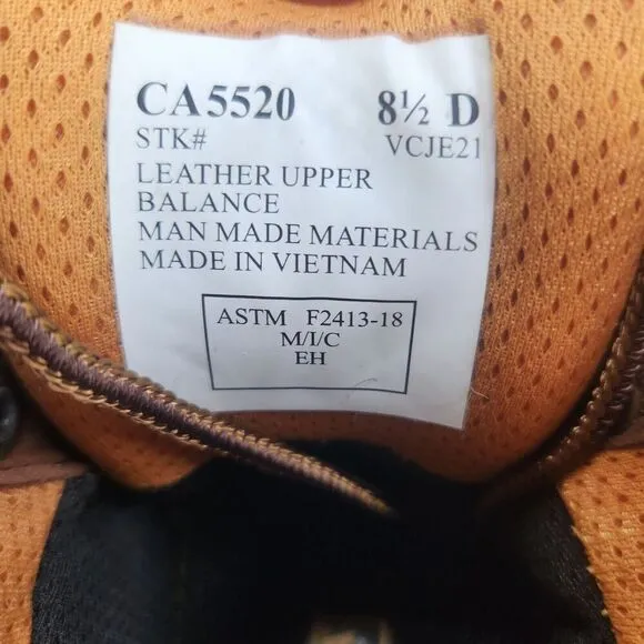 Carolina 6&quot; Waterproof Composite Broad Toe Work Boots CA5520 Mens Sz 8.5 D Brown