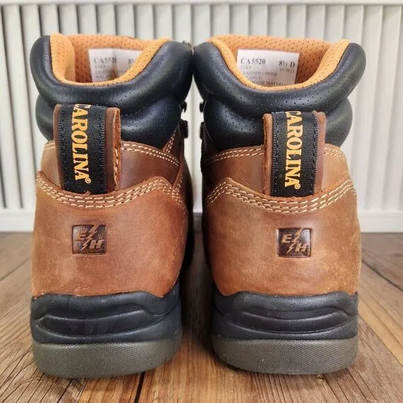Carolina 6&quot; Waterproof Composite Broad Toe Work Boots CA5520 Mens Sz 8.5 D Brown