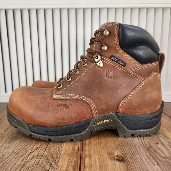 Carolina 6&quot; Waterproof Composite Broad Toe Work Boots CA5520 Mens Sz 8.5 D Brown