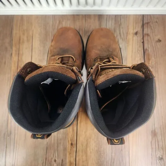 Carolina 8&quot; Waterproof Steel Toe Work Boots Men's 8 EE Wide Brown Leather CA3524