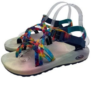 Chaco Womens Sandals Sz 7 Rainbow Tie Dye Strappy Flat Hiking Waterproof USA