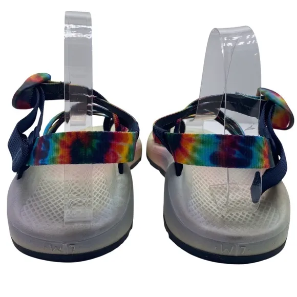 Chaco Womens Sandals Sz 7 Rainbow Tie Dye Strappy Flat Hiking Waterproof USA
