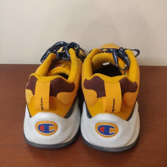 Champion Men's Sneakers Shoes Yellow Navy Blue Laces Size 11.