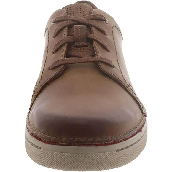 Clarks Mens Kitna Stride Tan Leather Casual And Fashion Sneakers Shoes