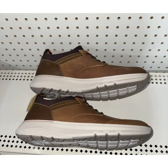 Clarks Motion Trek EZ Mens Leather Casual Slip On Sneakers Shoes Size 10 Brown