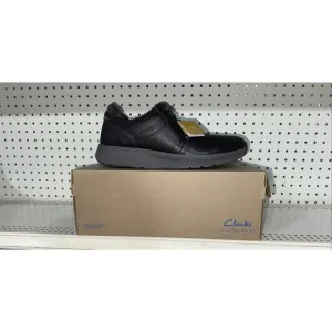 Clarks Motion Trek PT Mens Leather Casual Lace Up Sneakers Shoes Size 9 Black
