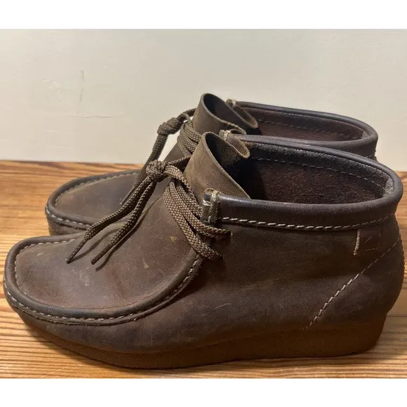Clarks Originals Wallabee Brown Leather Shoes Men's Sz 8 M.
