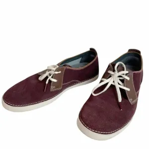 Clarks Red/Purple Casual leather Lace Up Sneakers size 9.5 15807